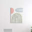 Abstrait arc-en-ciel et soleil rose à pois par Elizabeth Medley - impression-62162603-62162601