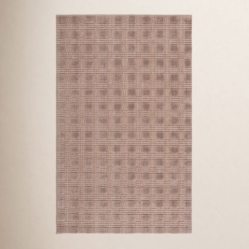 Hand-Loomed Plaid Performance Rug, Rectangle 4' x 6'
