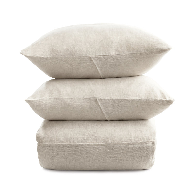 Beaumont 3-Piece Belgian Flax Linen Duvet Set, Linen, Queen