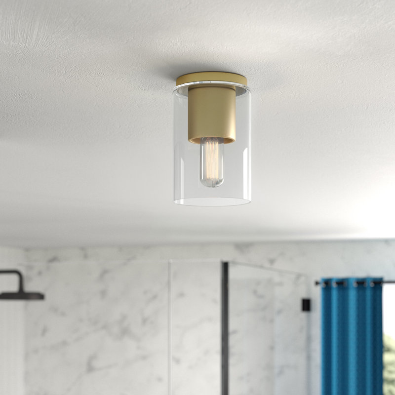 Plafonnier encastré 1 lumière 5,25 po Kassia, Laiton vieilli