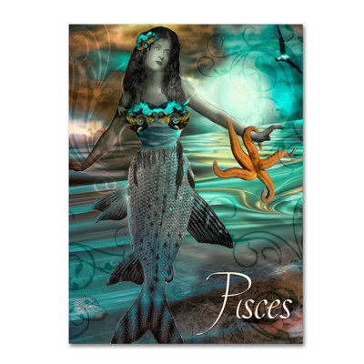 "Jadaya" Art Nouveau Zodiac Pisces "par Color Bakery, impression sur toile tendue