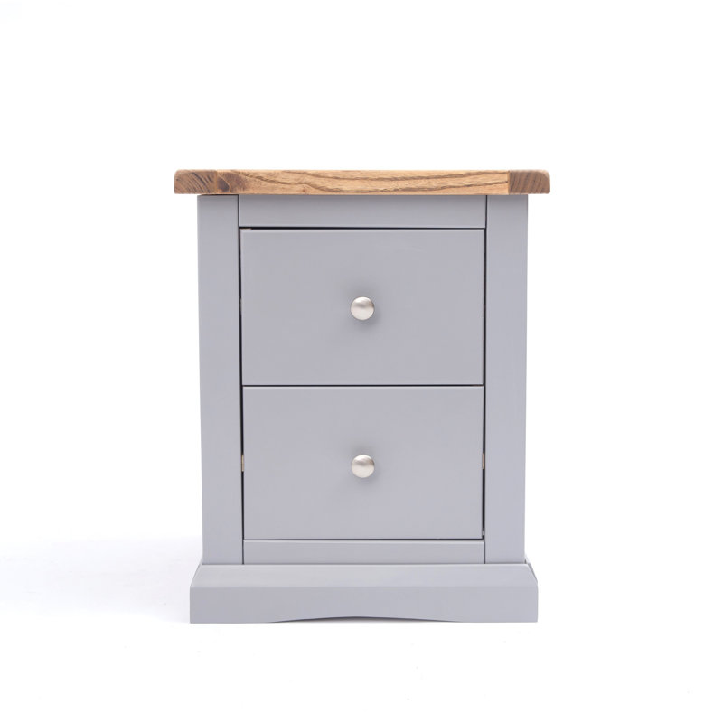 45cm W Plywood / Laminate Board Bedside Table, Grey/Brown