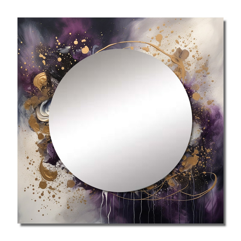 Oribella - Miroir décoratif carré en marbre abstrait pour chambre à coucher, 29 po x 29 po