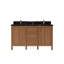 60 po Elizabeth X P 22 po D Meuble-lavabo double en quartz naturel foncé avec quartz-106309362