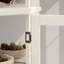 Vitrine de coin lumineuse, vitrine de style couronne avec portes et tablettes en verre trempé, ampoule incluse, décor de rangement en coin pour le salon et la chambre à coucher, finition blanche-133702354