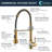 LED Light Kitchen Faucet with Pull Down Sprayer Industrial Single Handle Faucet for Farmhouse Camper Laundry Utility Rv Wet Bar Sinks-93608735