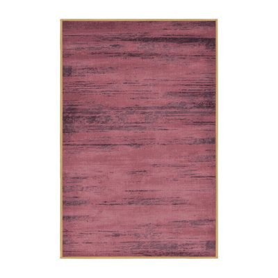 Machine Washable Abstract Brown Area Rug