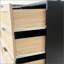 Armoire de rangement 59,6 po à 6 tiroirs en rotin avec glissières de tiroir blanches
