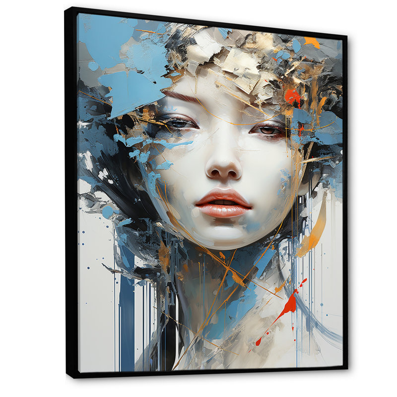 Minimalisme, femme asiatique, art sur toile_106448, H 32 po x l 16 po x P 1 po, Cadre flottant noir
