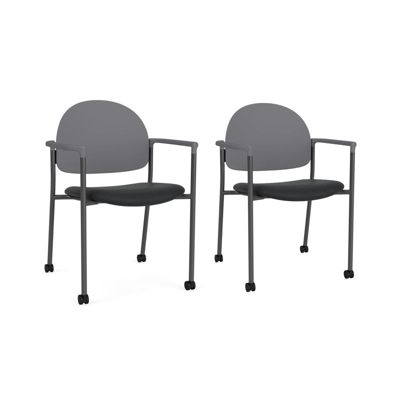 Chaise d'invité à chat avec roulettes, Gris anthracite, Modena Graphite / Flint Grey Poly