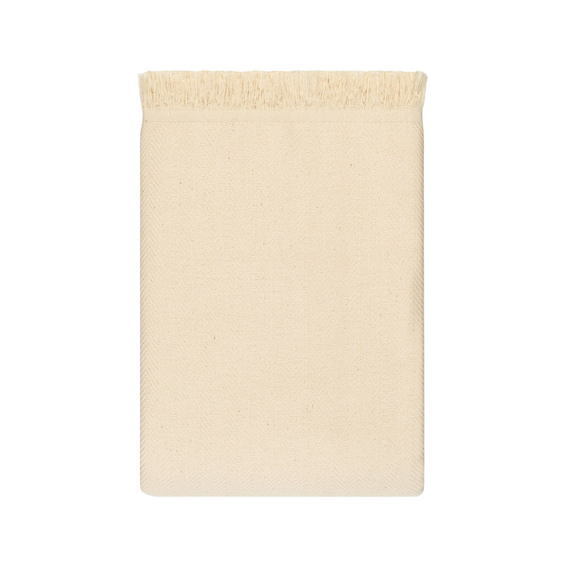 Jeté en coton Haika, Crème