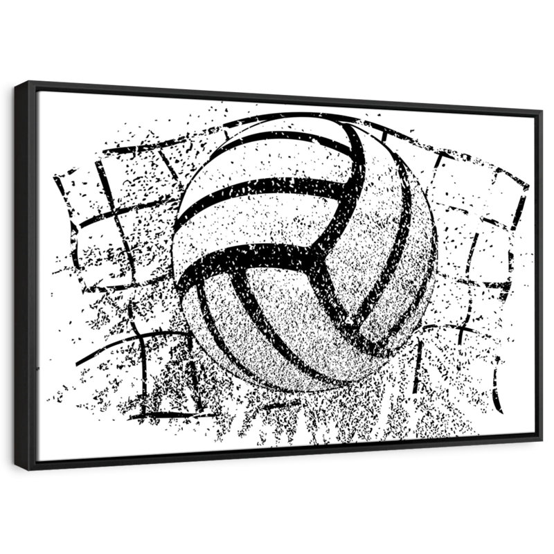 «Grunge Volleyball Canvas Print», 25" H x 37" W