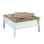 Table de jeu carrée blanche à double usage avec plateau amovible, jeu d'échecs, rangement caché, décor chêne, assemblage facile, 38,19 pouces par 19,48