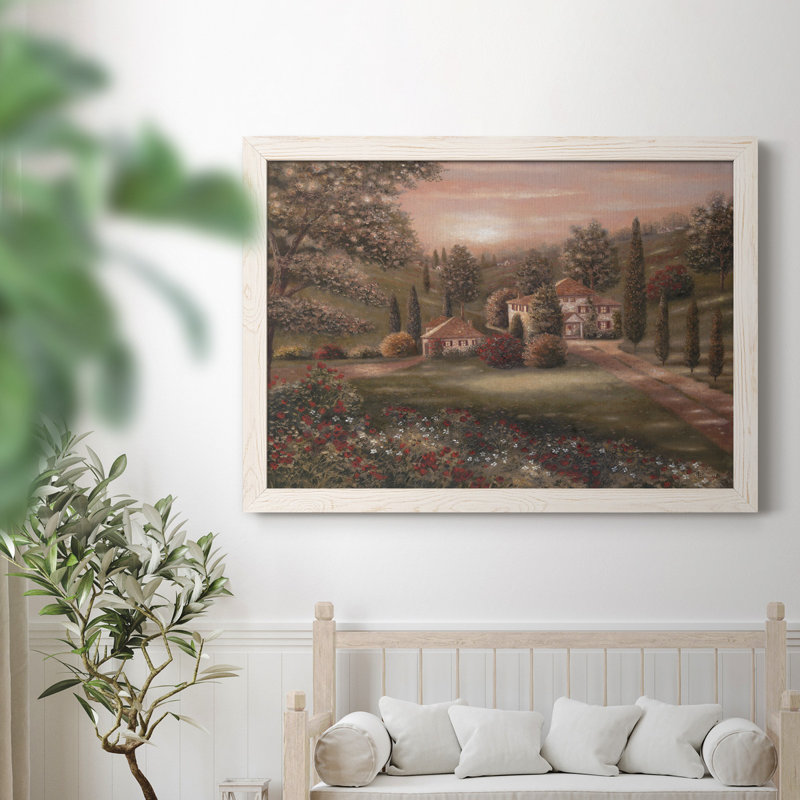 Evening / Tuscany II - Cadre photo, impression sur toile, H 31 po x l 44 po x P 0,75 po, Blanc