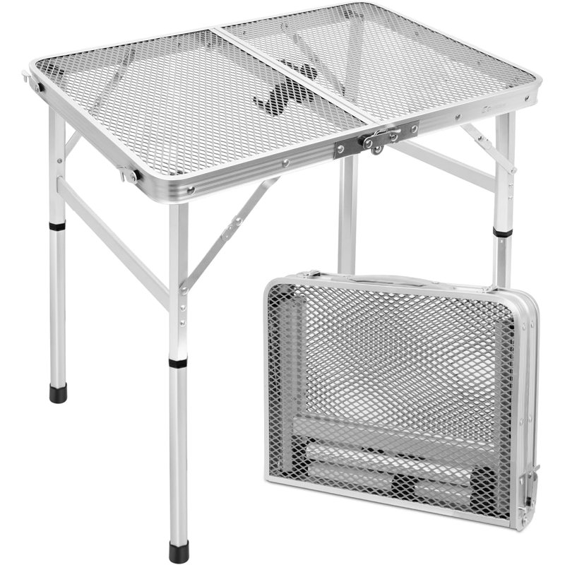 Table de pique-nique extérieure L 23,6 po sriyaan, H 22,1 po x L 23,6 po x l 15,8 po, Argent