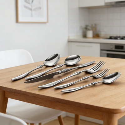 24 Piece Professional 18/10 Stainless Steel Flatware Set - Heavy Duty Knife Fork Spoon For Steak, Restaurant, Hotel, And Home Dining