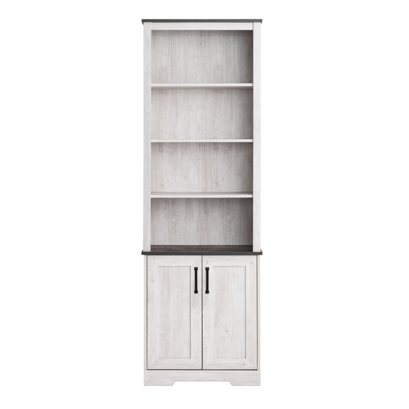 Yazeed Bookcase with Doors, Storage Cabinet with Doors and Shelves, Accent Cabinet