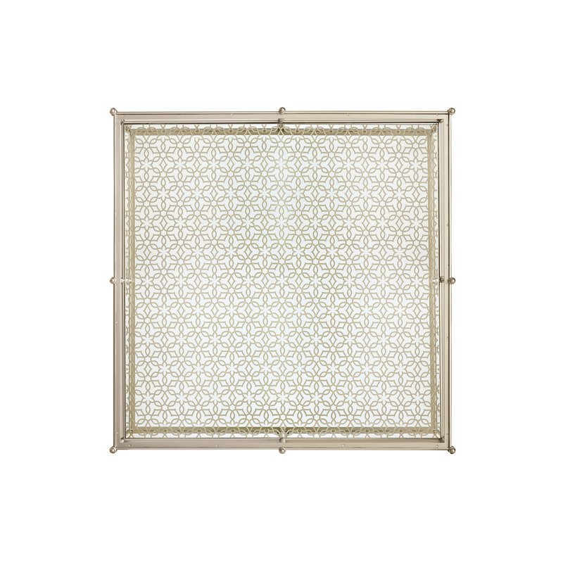 Gold Metal and Glass Square Cocktail Table