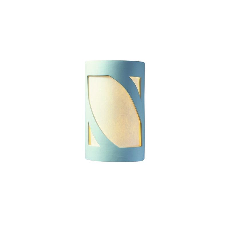 Krimhilde Ceramic Flush Mounted Sconce, LED, 12.5" H x 7.75" W x 4" D, Blue