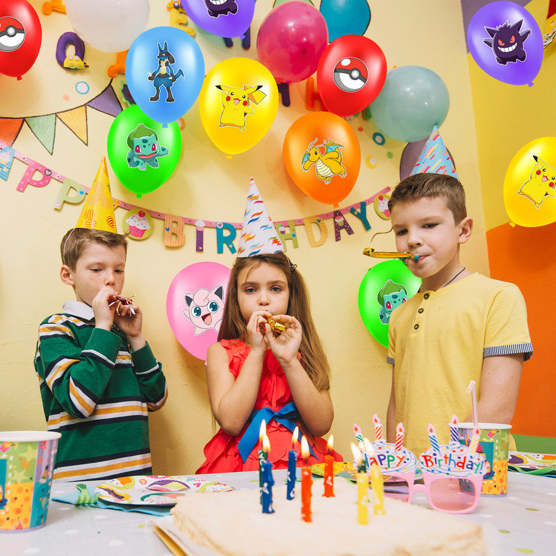 Pokemon Party Supplies, 28Pcs Pokemon Birthday Balloons