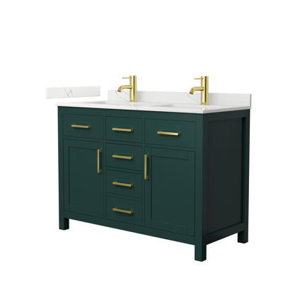 Beckett 48" Freestanding Double Bathroom Vanity with Quartz Top