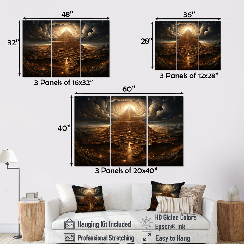 Judaïsme Mount Moriah Sacred Summit Mystery III - Judaism Wall Art, ensemble de salon, Toile tendue