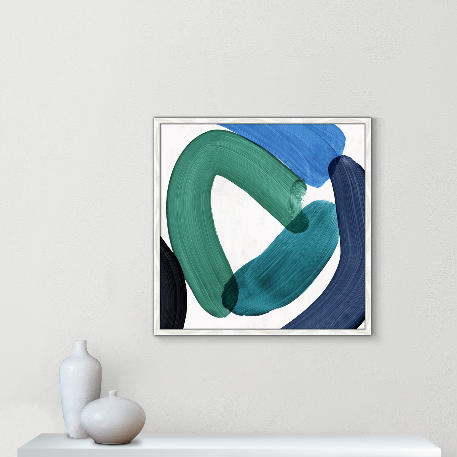 Smooth Bend I Painting, 27.5" H x 27.5" W x 0.75" D, White Framed
