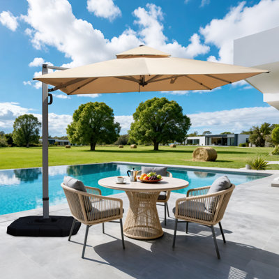 Rectangle Cantilever Umbrella with Center Pole