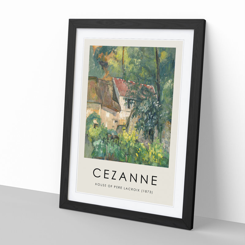 House of Pere Lacroix by Paul Cezanne - Picture Frame Painting, 48cm H x 36cm W x 2cm D, Black Framed
