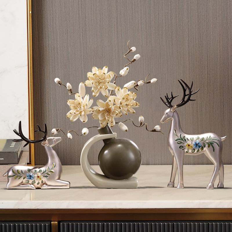 Ensemble de fleurs artificielles Creative Silver Deer