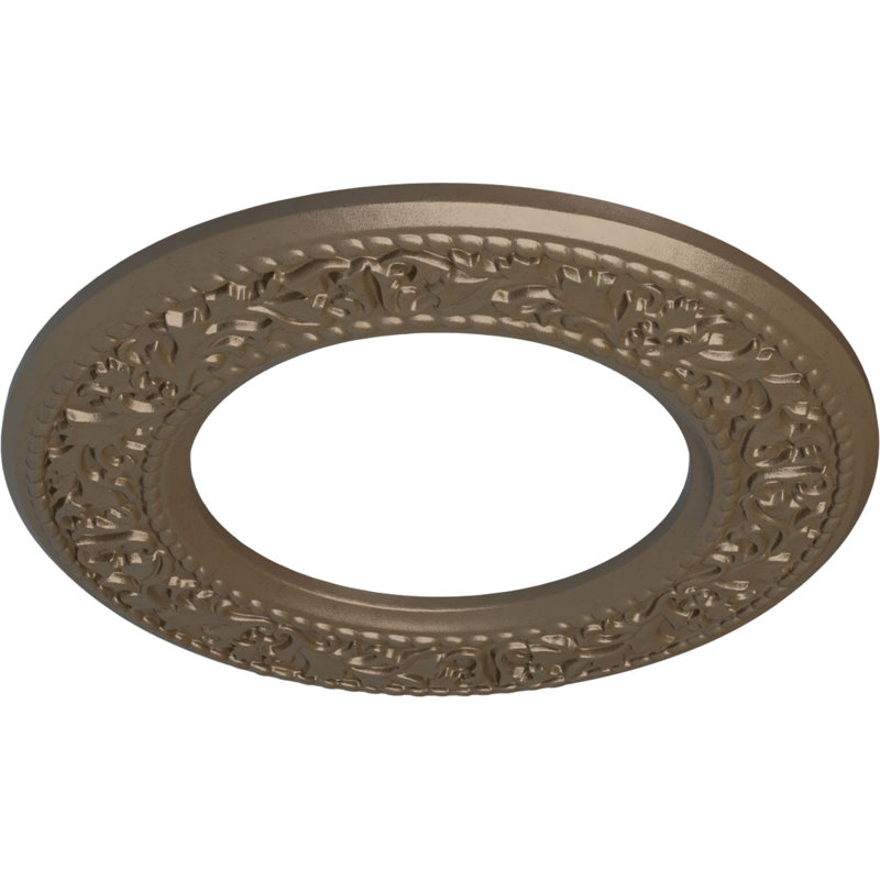 Médaillon de plafond Blackthorn Endurathane, P 13 3/8 po x P 7 1/2 po x P 3/4 po (convient aux auvents jusqu'à 7 1/2 po), fini argent chaud peint à la main