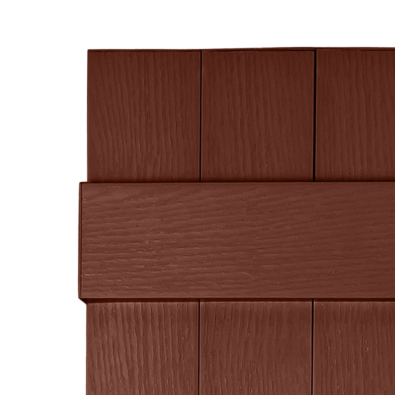 Persiennes personnalisées fermées à 3 planches, 62", Rouge brique