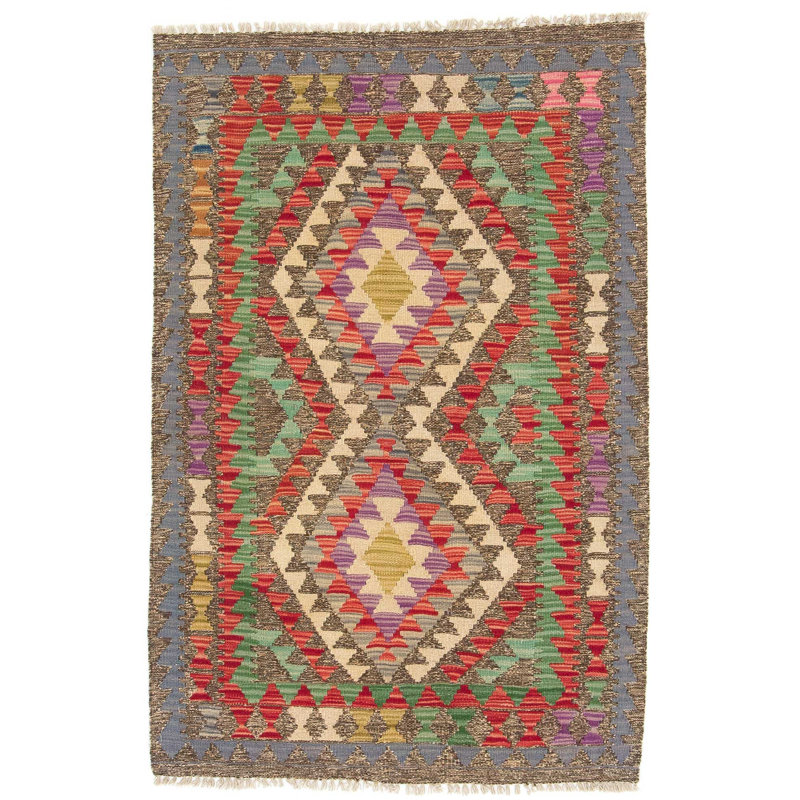 Rectangle 82 cm x 124 cm Geometric Hand Woven Kilim