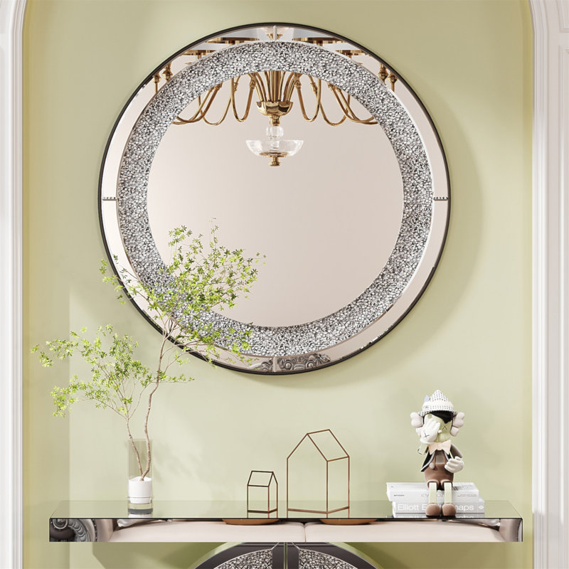 Miroir rond en cristal 33,46 "(85Cm)