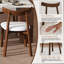 Ensemble de salle à manger pour îlot de cuisine extensible de 80 pouces avec 4 chaises en bois massif, comptoir en grain de marbre noyer avec prise de courant, chariot de rangement mobile avec armoire et 2 tiroirs