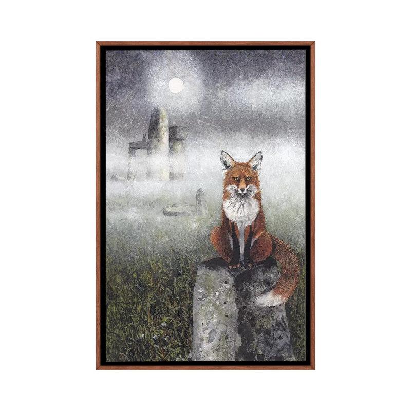 « Optimiste » par Maggie Vandewalle-reproduction d’art, Toile avec cadre en bois brun classique, H 26 po x l 18 po x P 1,5 po