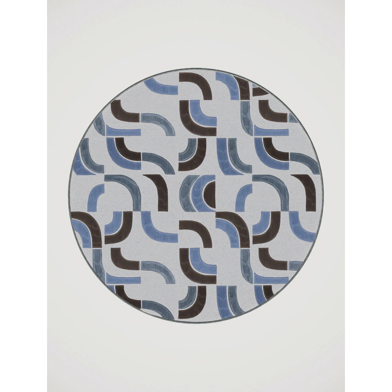 Esteve Washable Abstract Indoor Rug, Round 7'