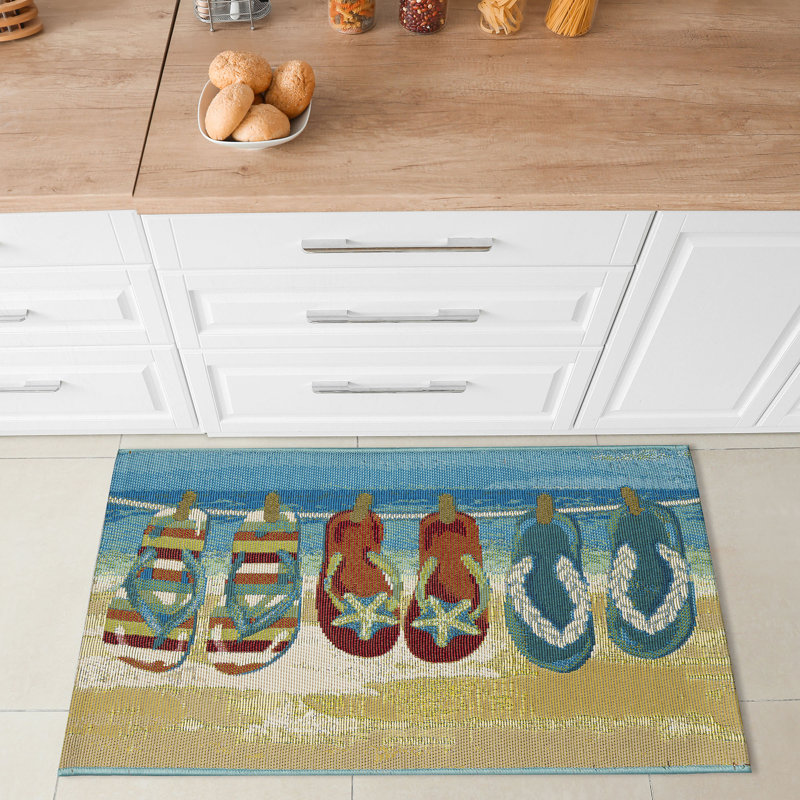 Thomasina Synthetic Non-Skid Kitchen Mat, Rectangle 2'5" x 3'11"
