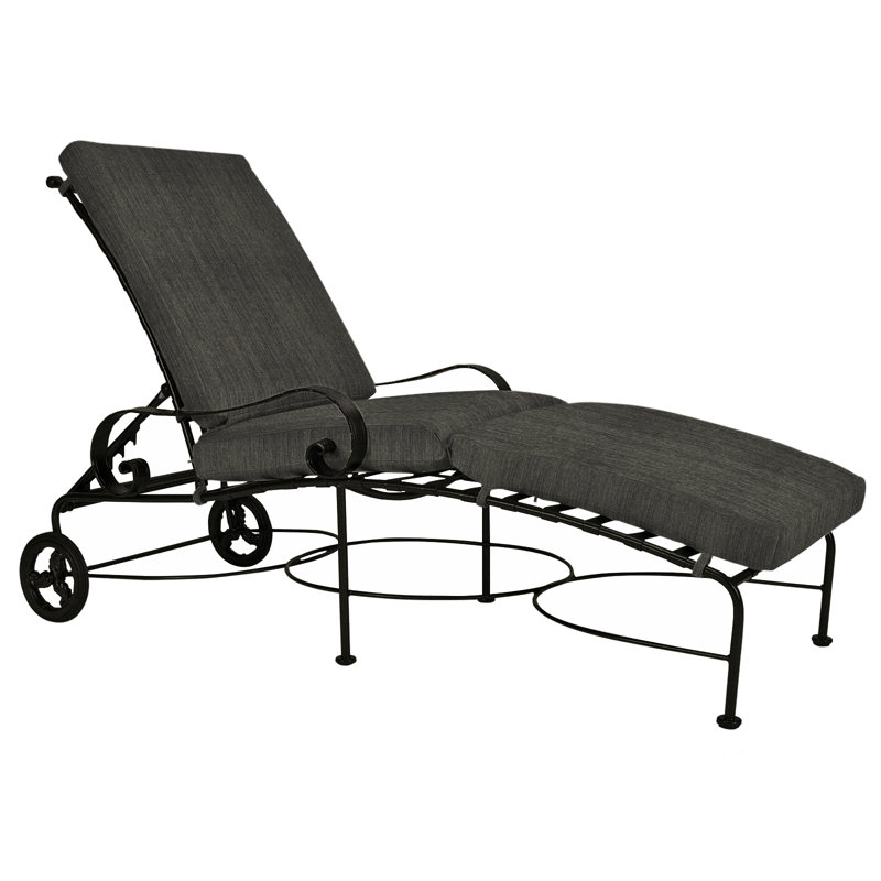 Classico-W Outdoor Chaise Lounge, Carbon Black, Flagship Stone Sunbrella®