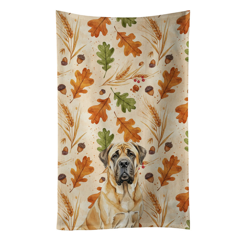 Fawn English Mastiff Heirloom Fall Kitchen Towel, Fawn English Mastiff