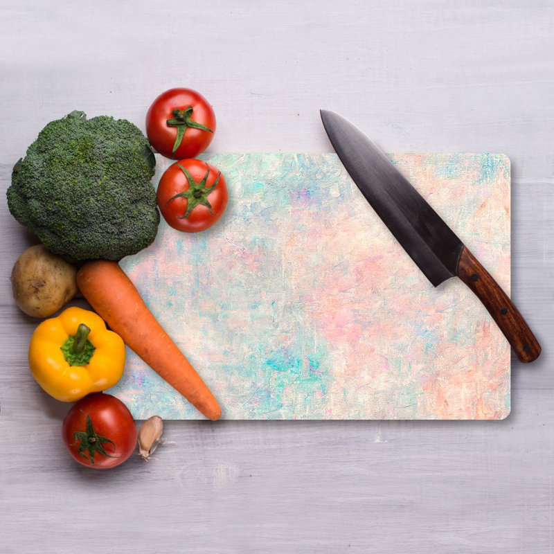 Planche à découper en verre trempé Flourish, 7,9 po x 11,8 po | 100% antibactérien, surface facile à nettoyer, pieds en silicone antidérapants | Parfait pour la préparation et le service des aliments, durable et élégant pour la cuisine, ne va pas au lave-vaisselle