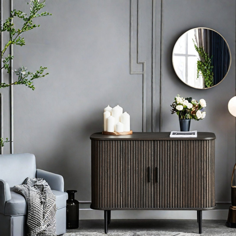 Armoire d'appoint en bois massif Retro Light Luxury