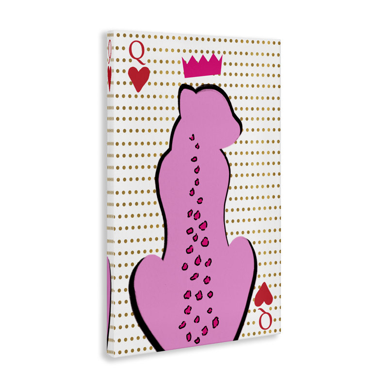 «Queen of Hearts Leopard», art mural sur toile par Ann Quach, H 30 po x l 20 po