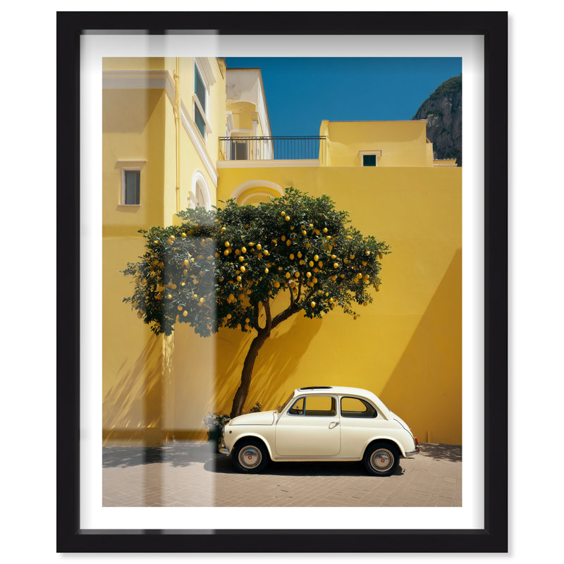 Décoration murale bord de mer Lemon Drive Shadowbox par Notoriart, cadre noir, H 46 po x l 37 po, H 46 po x l 37 po