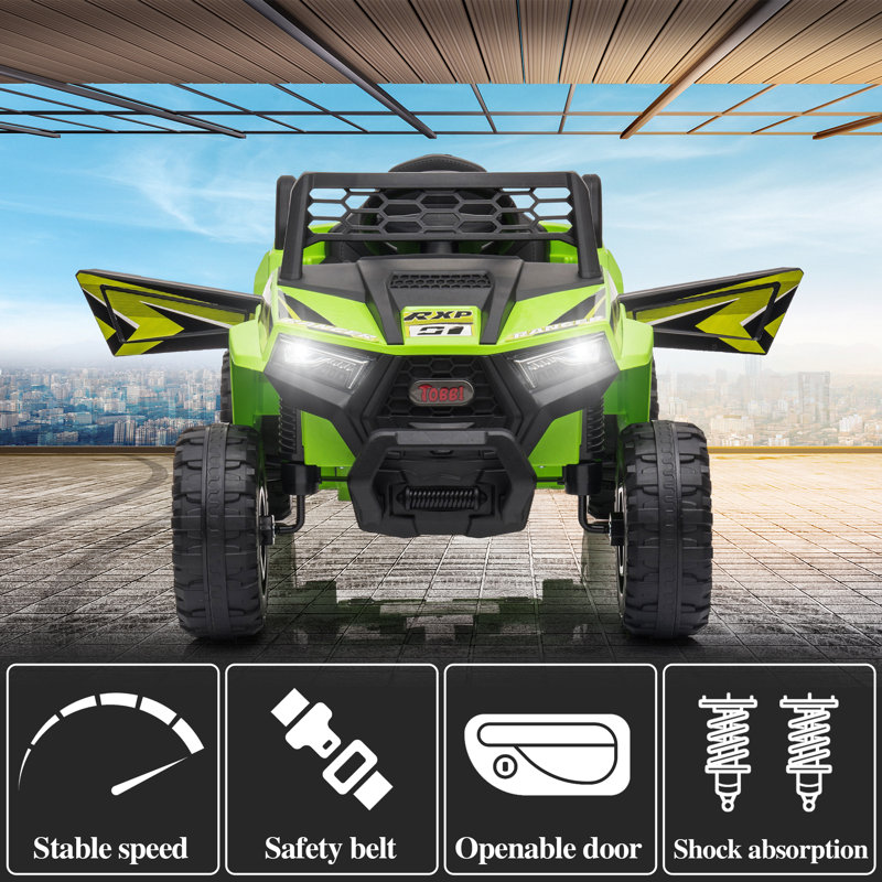 Green 12V Kids Electric Dune Buggy with LED Lights