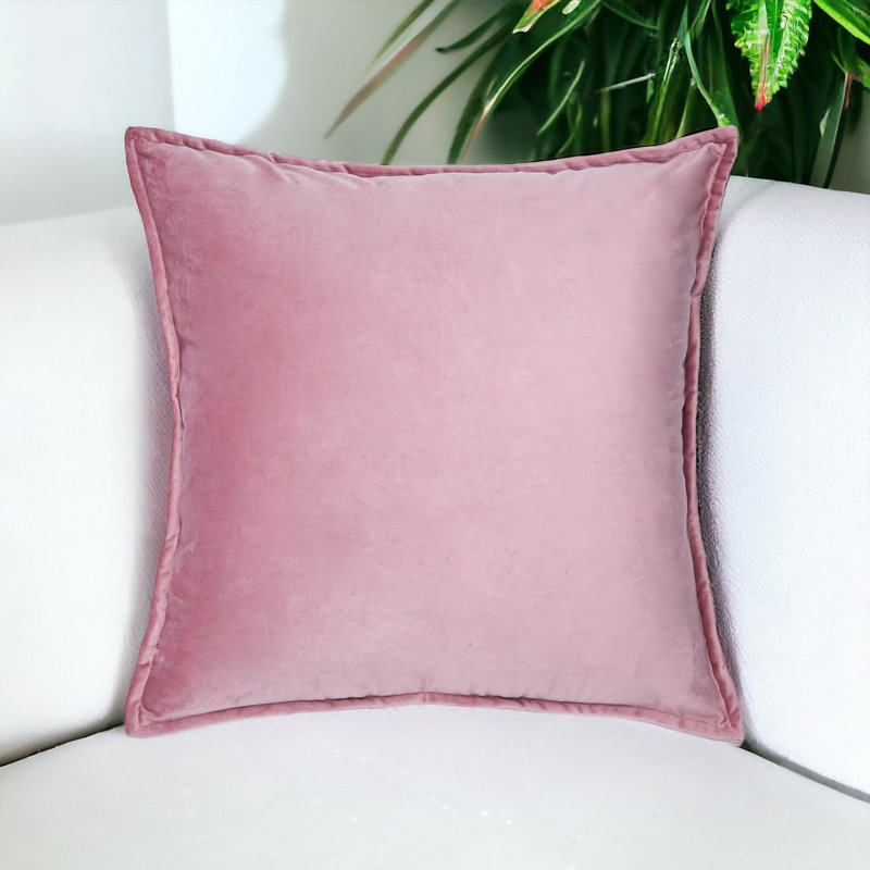 Velvet Pillow Cover, Square 24", Blush Pink