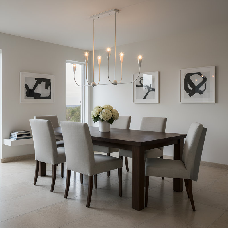 Maya Six Light Linear Chandelier from Generation Lighting , Matte White