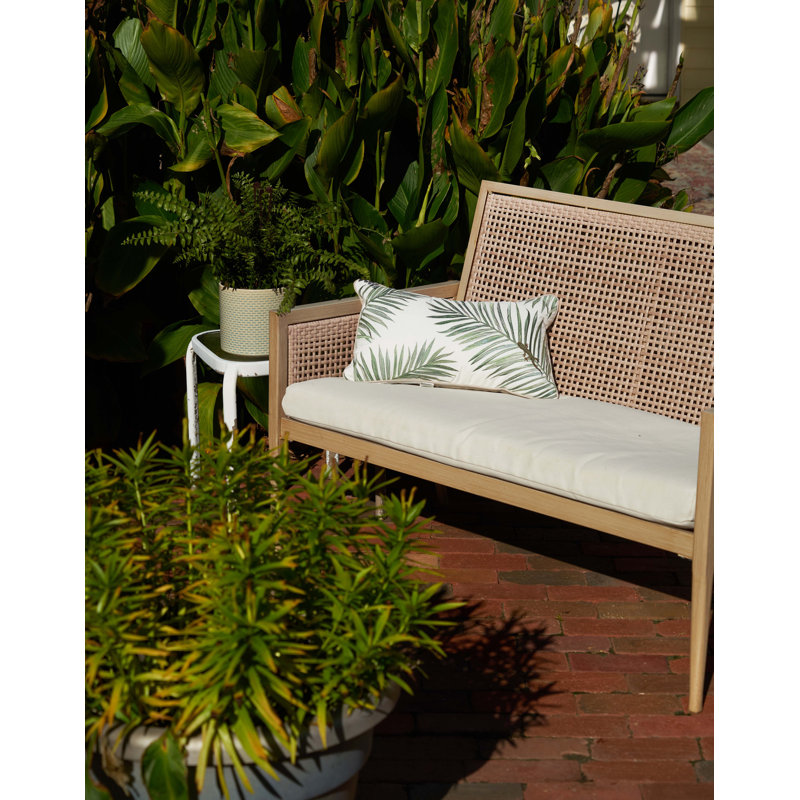 Shell Neutrals Indoor/Outdoor Lumbar Pillow, Green Abstract, 21"H x 12"W, Rectangular