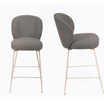 Ensemble de 2 tabourets en tissu et métal Modern