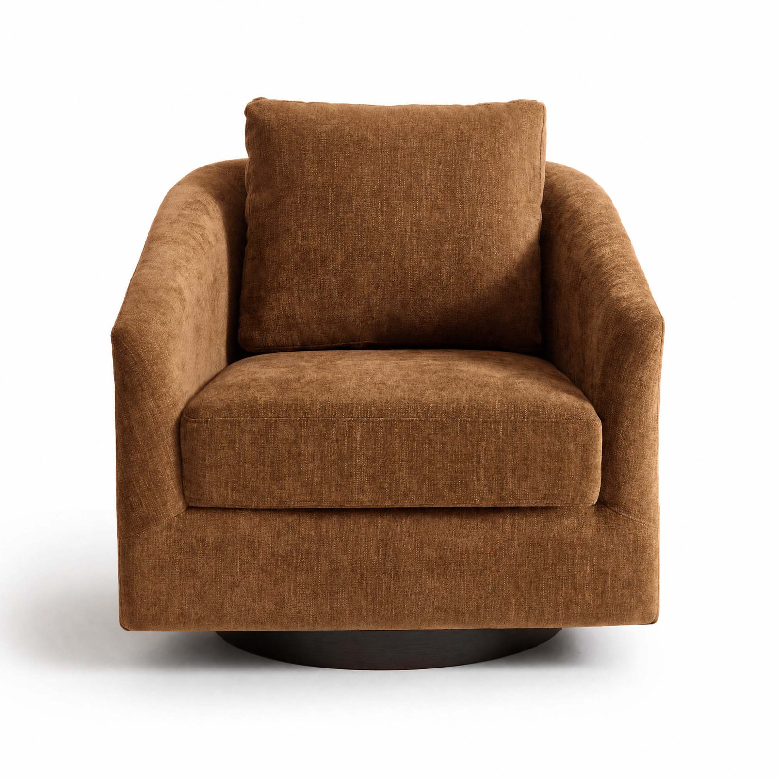 Upholstered Swivel Accent Chair, Brown